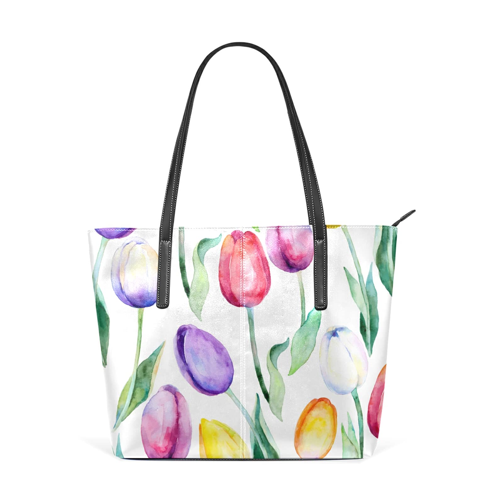 White Tulip Leather Crossbody Handbag for Women - Elegant Shoulder Bag & Tote Satchel Purse - Perfect for Work, Travel & Evening Events