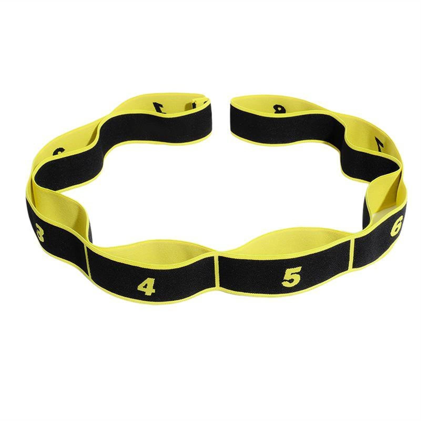 NFEGSIYA Elastic Resistance Bands - Pull Rope Yoga Strap, Stretching Belt for Pilates, Gym Fitness & Latin Dance (Yellow Black) - Perfect for Home Workouts, Yoga Practice & Dance Training
