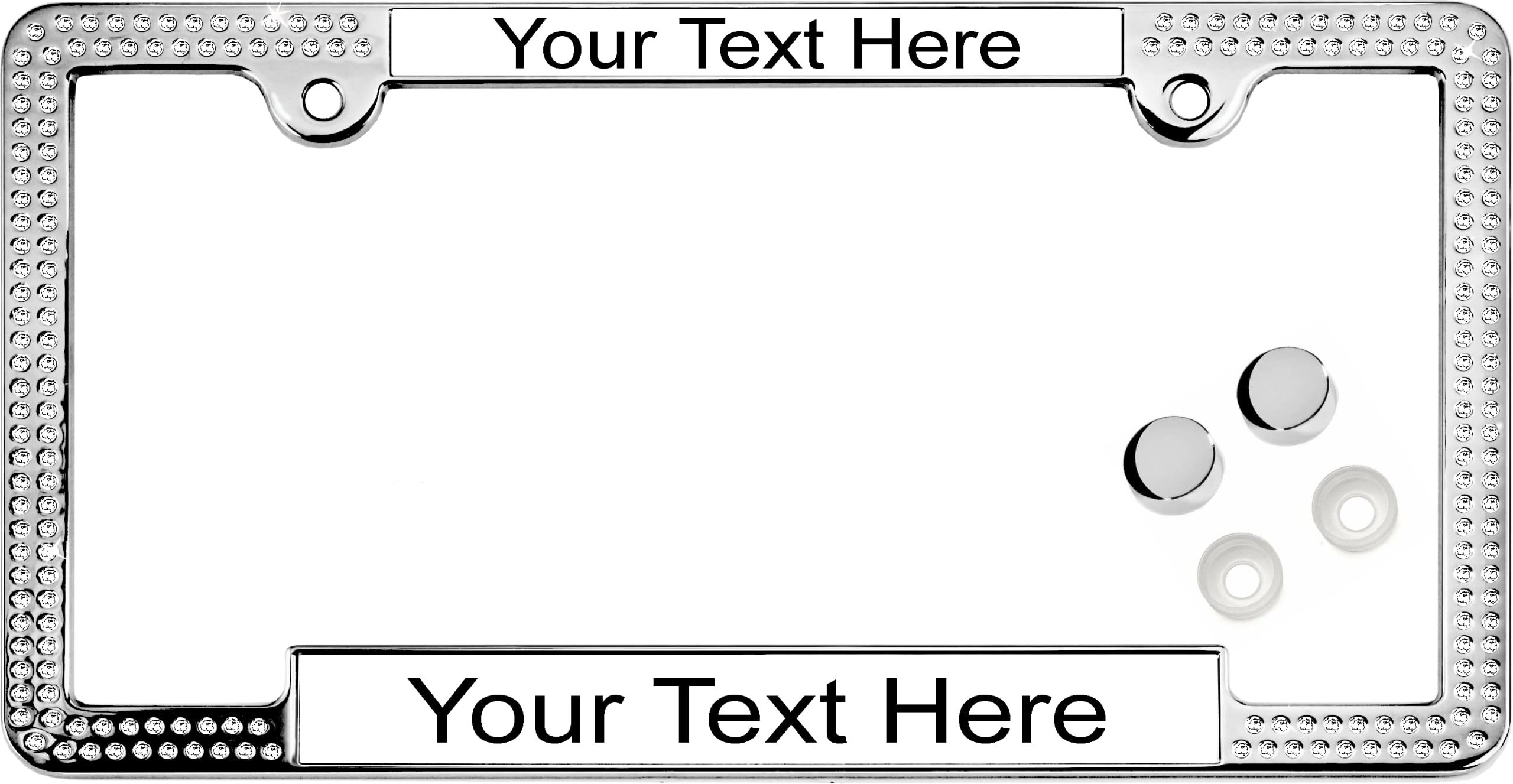 Custom Laser Engraved Crystal License Plate Frame - Personalized Car Bling for Gifts & Customization
