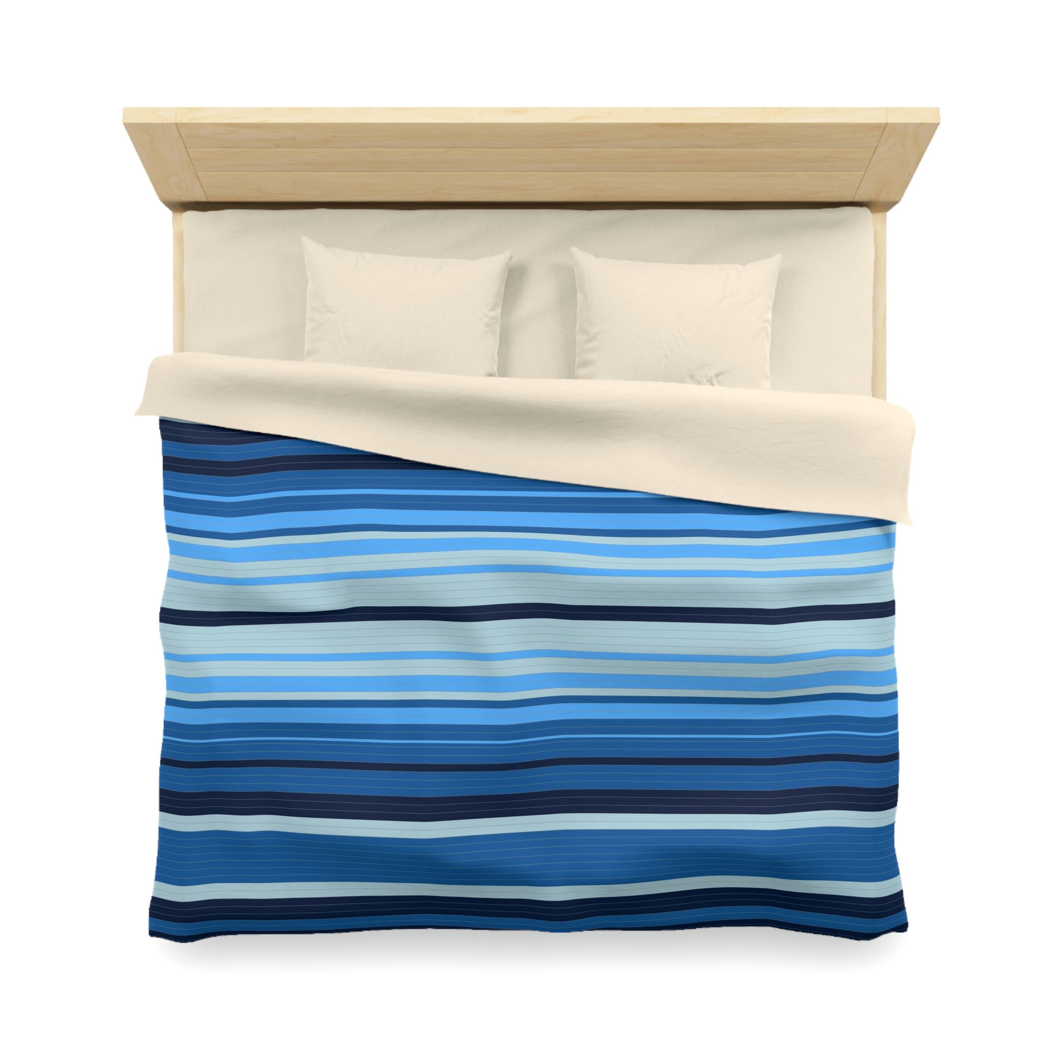 Sweetwater Striped Microfiber Duvet Cover Set - Soft Breathable Bedding Comforter Cover for All Seasons - Perfect for Master Bedroom, Guest Room & Dorm Decor