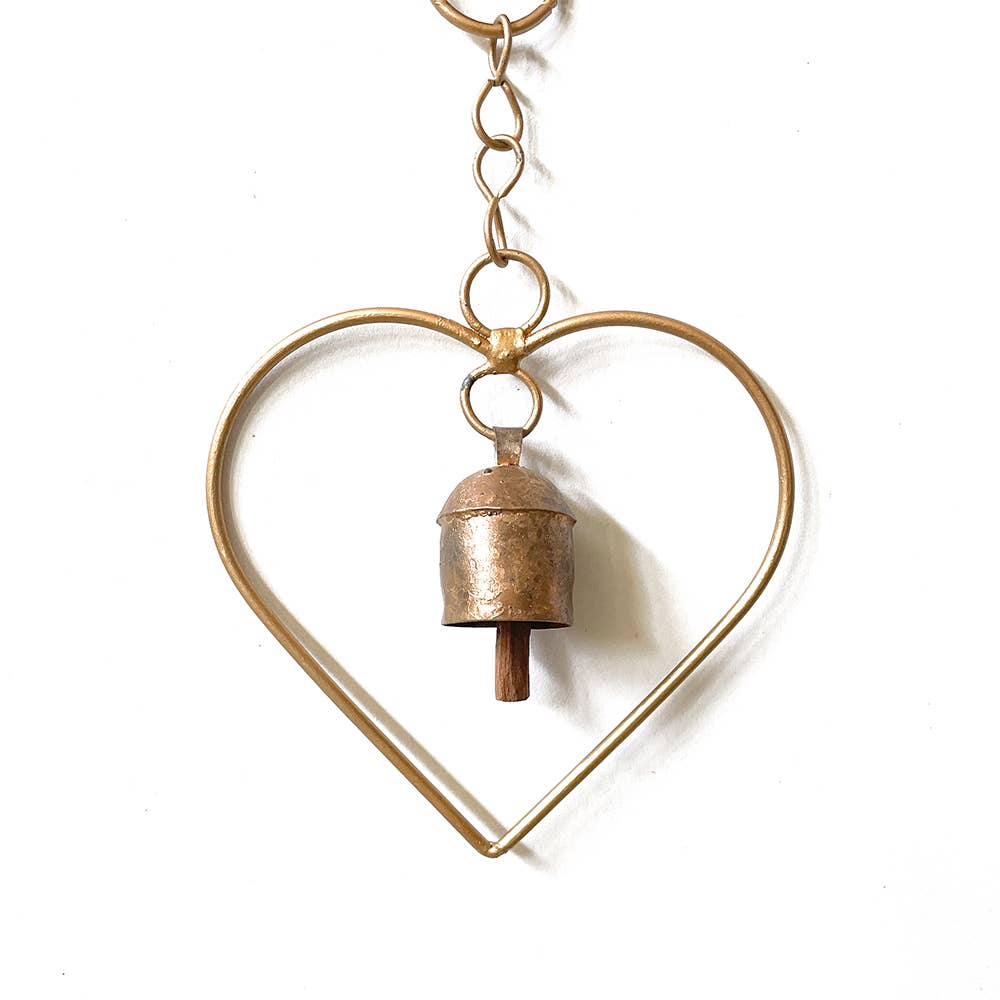 Mini Heart Wind Chime - Elegant Outdoor Garden Decor for Patio, Balcony & Porch - Perfect Romantic Gift for Valentine's Day, Anniversary & Wedding