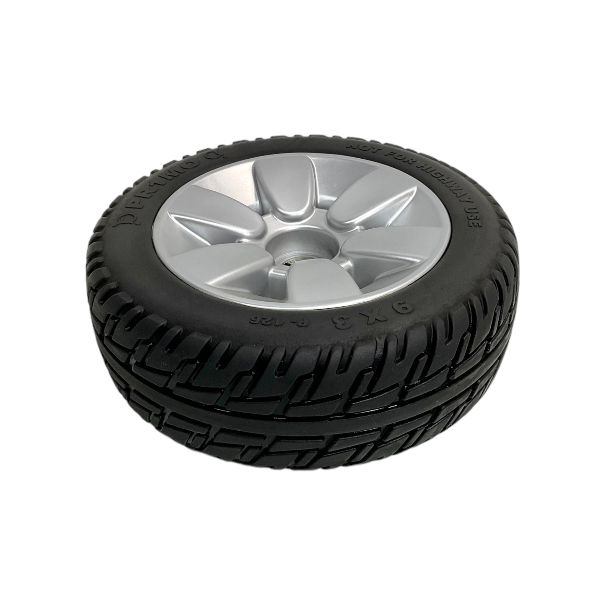 9 x 3 Inch Flat Free Drive Wheel Assembly for Pride Jazzy Select Elite, Sport, TSS 300 Power Wheelchairs | Replacement Mobility Scooter Tires | Indoor & Outdoor Use | WHLASMB2017