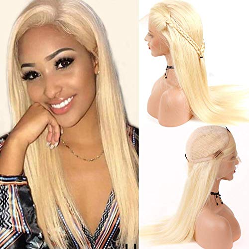 613 Platinum Blonde Body Wave Lace Front Human Hair Wigs - Glueless Brazilian Remy Hair with Baby Hair & Ear to Ear Lace for Black Women (14 Inch) | Perfect for Daily Wear, Parties & Special Occasions