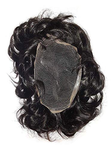 Premium 10x7 Full Lace Human Hair Toupee for Men & Boys - Natural Black Hair Replacement System (1 Pack) - Perfect for Daily Wear, Special Occasions & Hair Loss Solutions