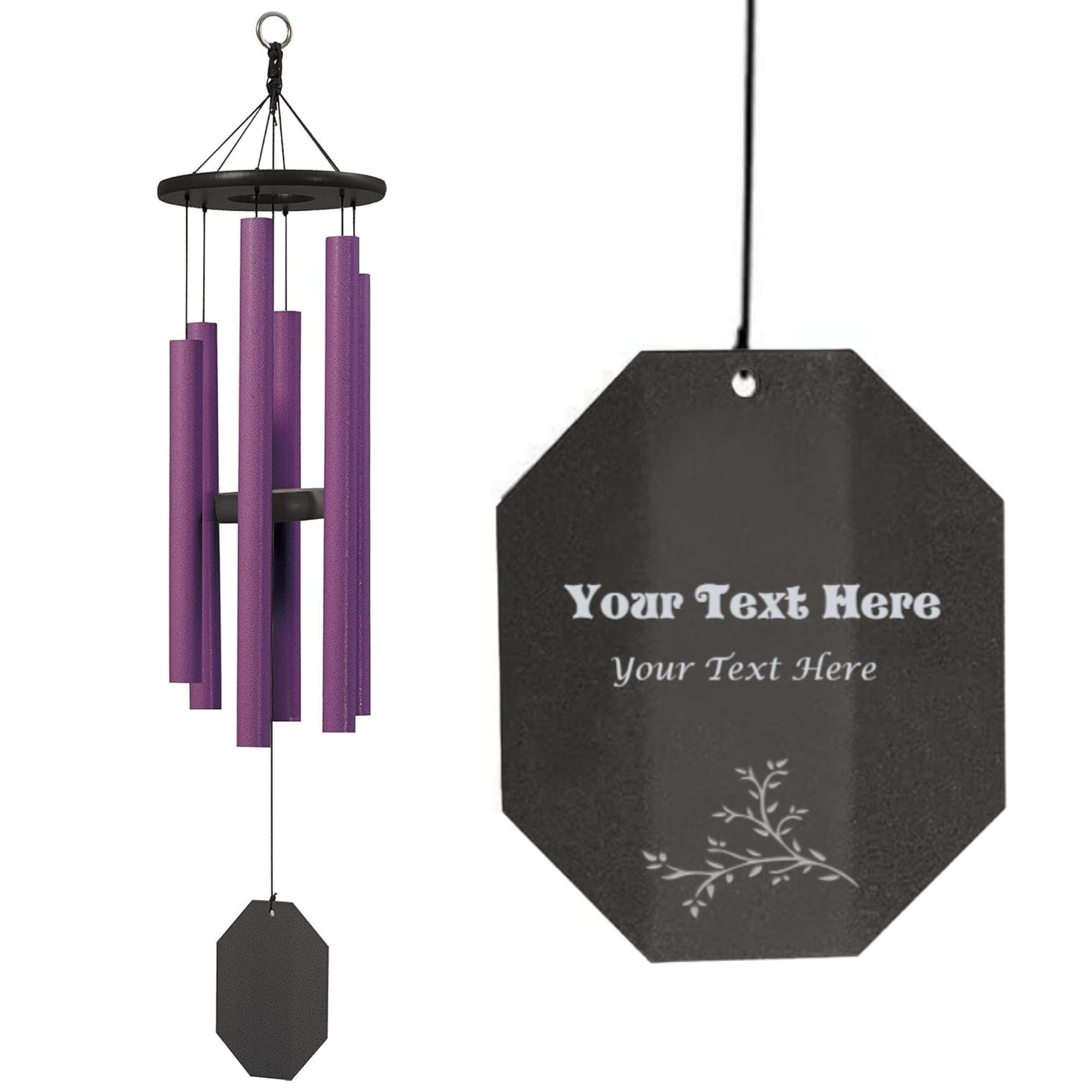 Lambright Chimes Morning Glory Small Personalized Wind Chime - 36 Inch Tall, Purple - Handcrafted by Amish in USA - Perfect for Garden, Patio & Outdoor Decor