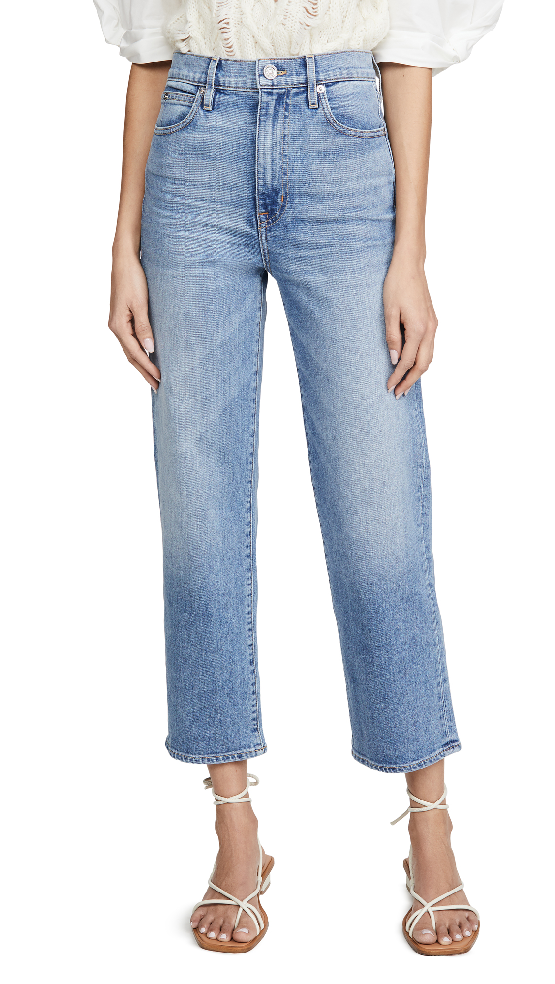 SLVRLAKE Women's London High Waisted Crop Jeans - Trendy Distressed Denim for Casual Outfits & Street Style Fashion