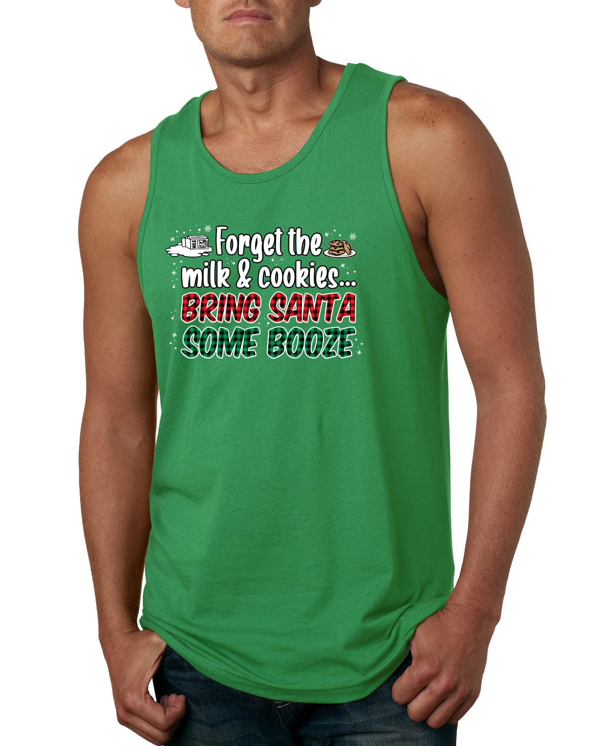 Wild Bobby Santa Booze Christmas Graphic Tank Top for Men - Funny Holiday Party Outfit & Gift Idea