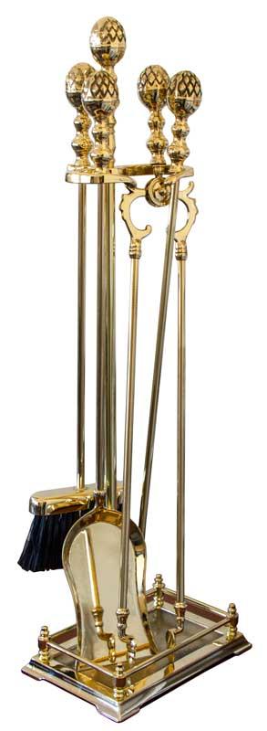 Eldgaffelset Brass Fireplace Set - Premium Fireplace Tools for Wood Stove & Fire Pit - Perfect for Indoor & Outdoor Use