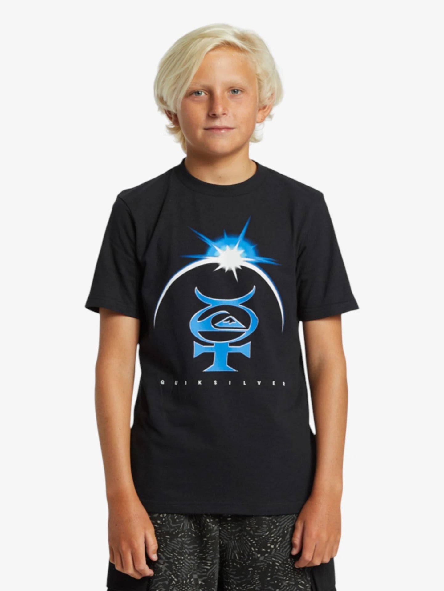 Quiksilver Boys' Eclipse Black T-Shirt - Comfortable Cotton Tee for Kids, Activewear & Casual Wear