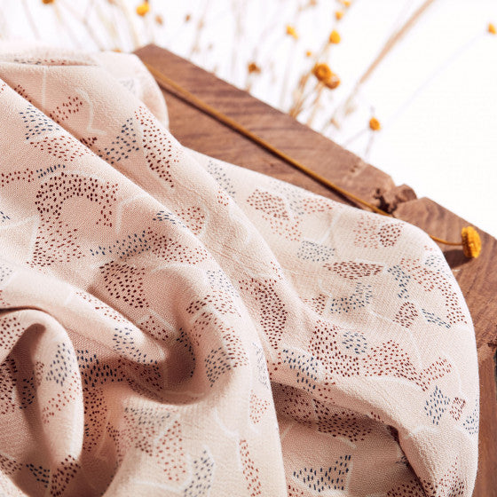 Viscose Crepe Fabric with Lenzing™ EcoVero™ Fibers | Atelier Brunette Vera Blush | 54cm End of Bolt | Perfect for Dresses, Blouses & Sustainable Fashion