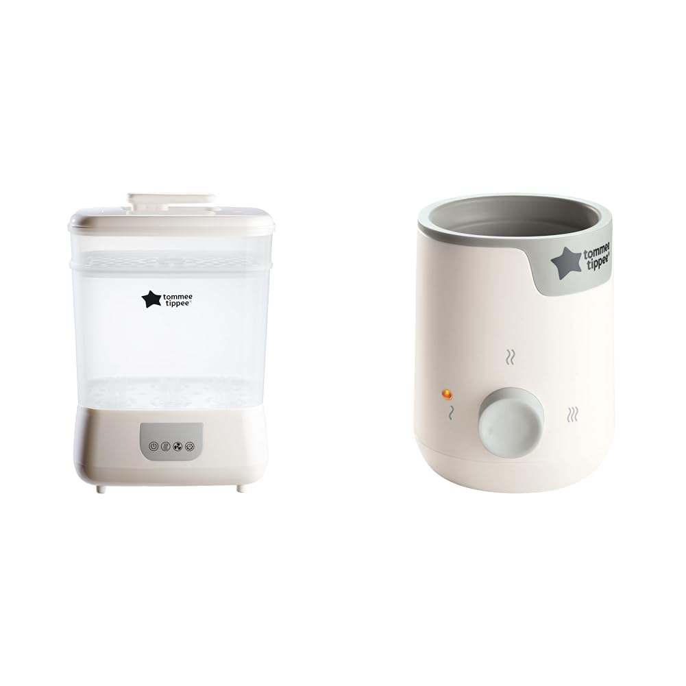 Tommee Tippee Steridryer Electric Steam Sterilizer and Dryer for Baby Bottles & Accessories | Easiwarm Bottle Warmer | Quickly Warms Baby Milk to Perfect Temperature | Ideal for Nursery, Travel & On-the-Go Feeding