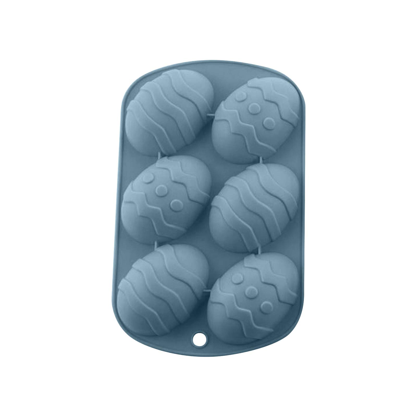 6-Cavity Easter Egg Silicone Mold for Chocolate Bombs - 2 Unique Egg Shapes for Baking, Candy Making & DIY Chocolate (1PC, Navy Blue) | Perfect for Easter Treats, Holiday Baking & Homemade Desserts
