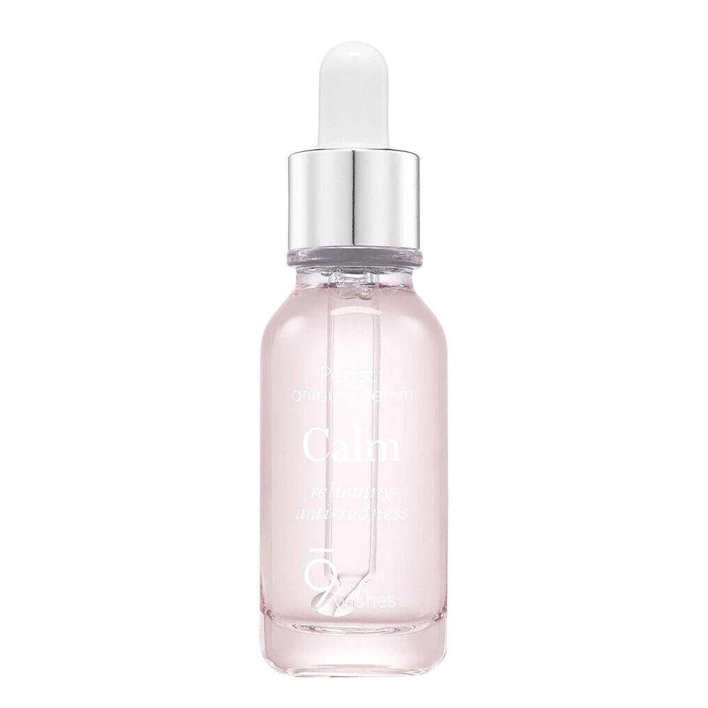 9Wishes Calm Ampoule Serum 25ml - Korean Hydrating Facial Essence for Sensitive Skin | Reduce Redness & Soothe Irritation | Perfect for Daily Skincare Routine & Post-Treatment Care