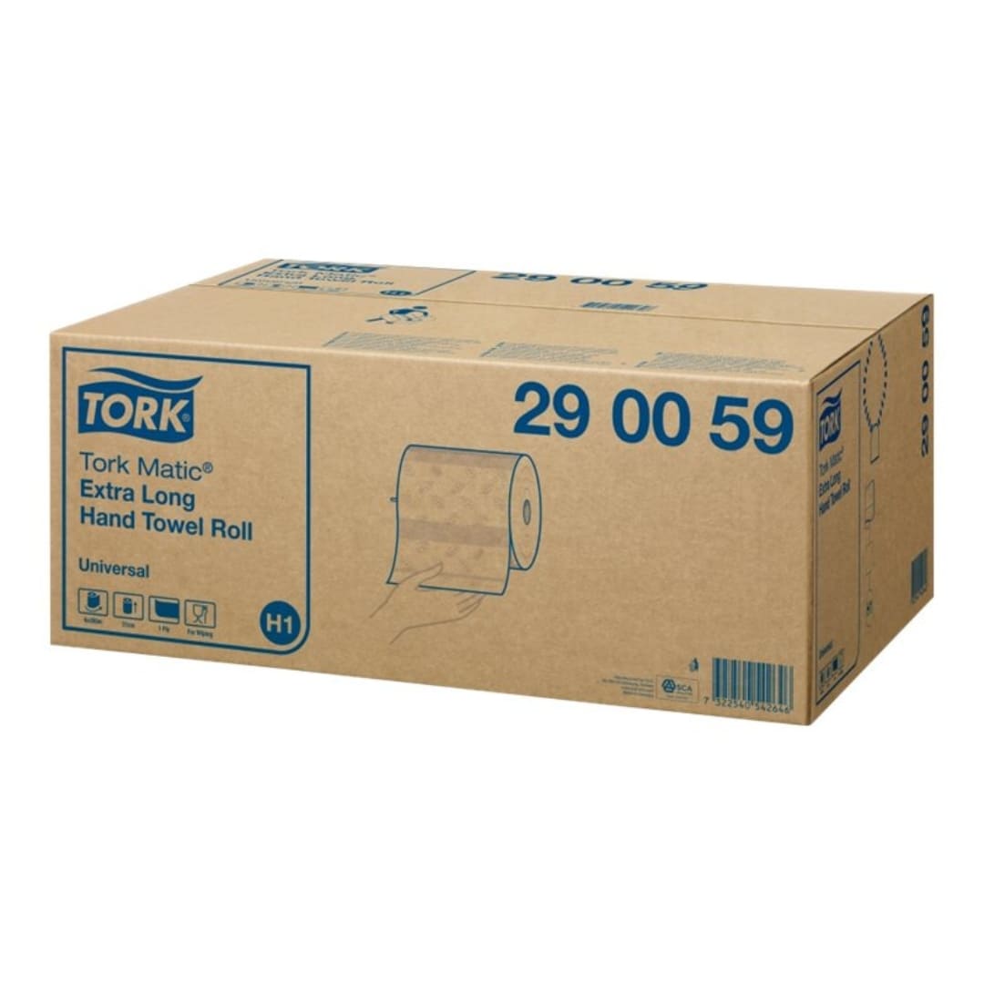Tork Matic H1 Extra Long 1-Ply White Hand Towel Roll - 280 Meters per Roll (Pack of 6) - Ideal for Restaurants, Offices & Public Restrooms