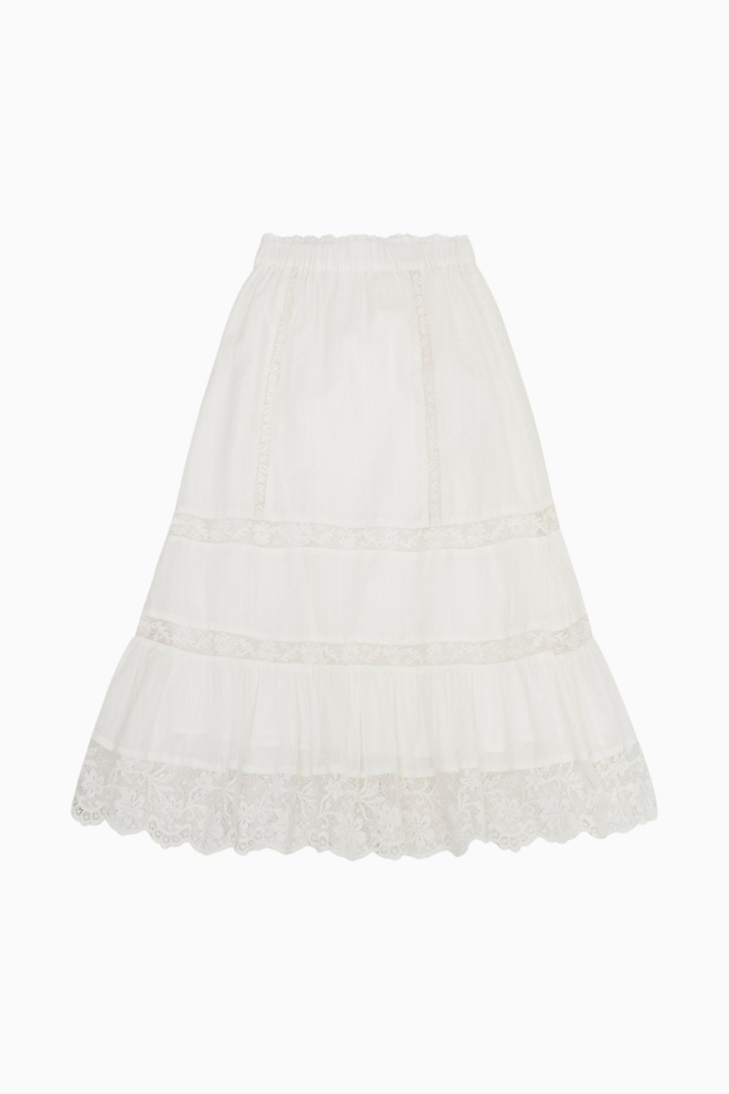 Girls Donella Cotton Lace-Trimmed Skirt in Optic White | Comfortable & Stylish Casual Wear for School, Parties & Everyday Outfits