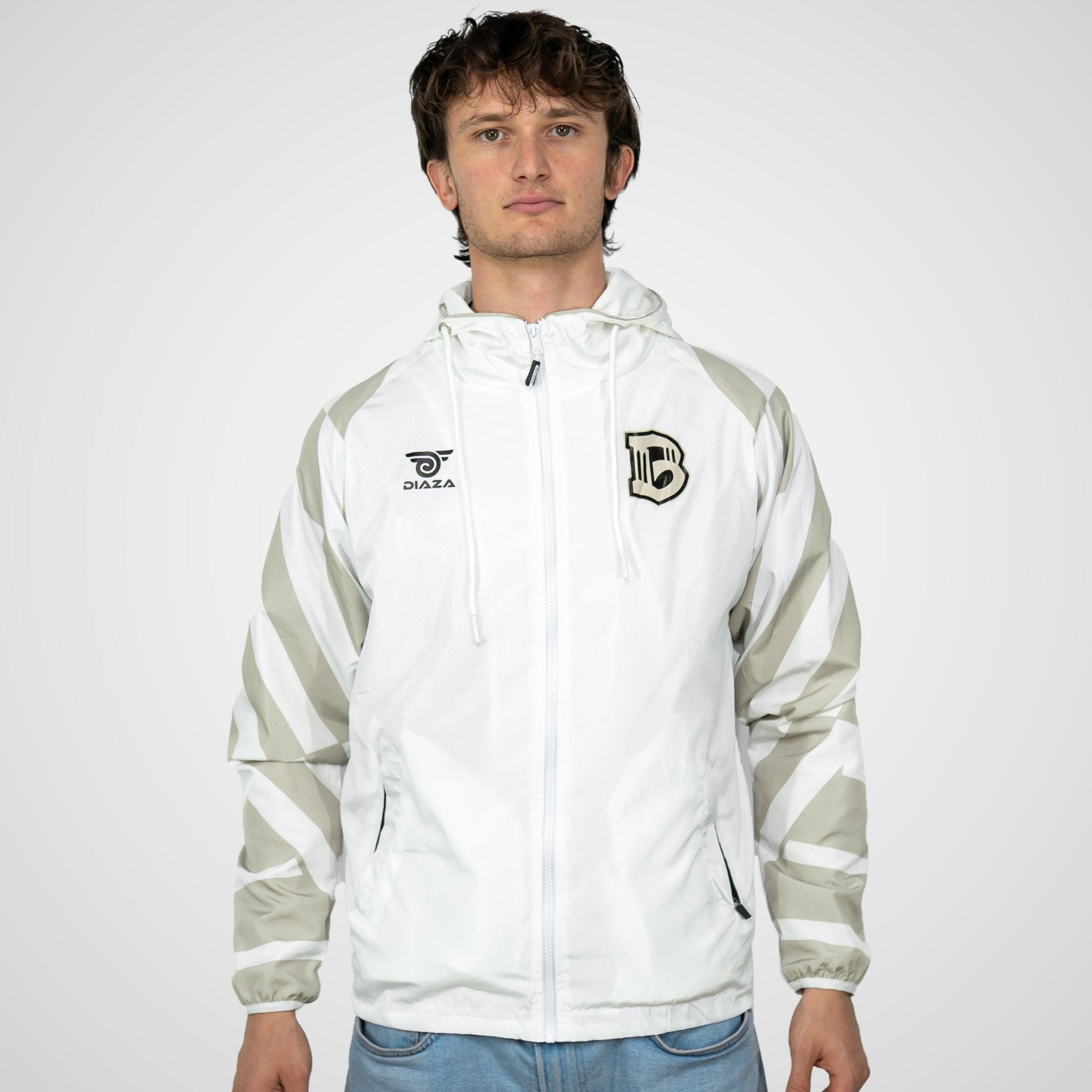 Brooklyn FC White Windbreaker Jacket - Lightweight Waterproof Running Jacket for Men & Women - Perfect for Outdoor Sports, Jogging, and Casual Wear
