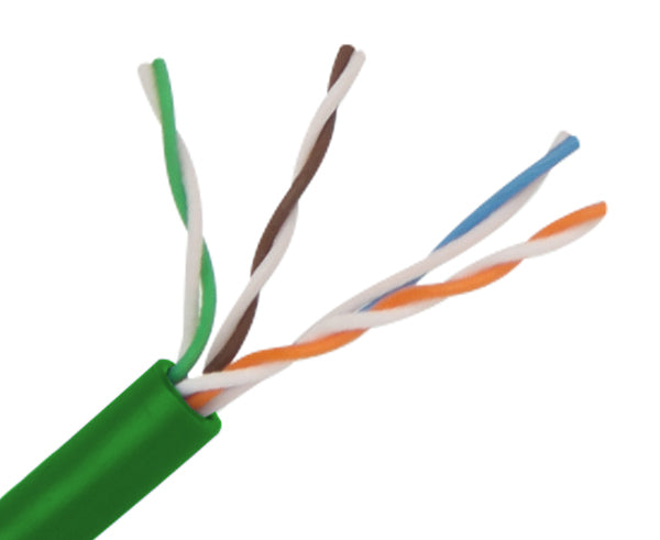 CAT6 Slim 28 AWG Stranded Unshielded Bulk Ethernet Cable - 1000ft Green Network Cable for Home Office, Gaming, and High-Speed Internet Setup