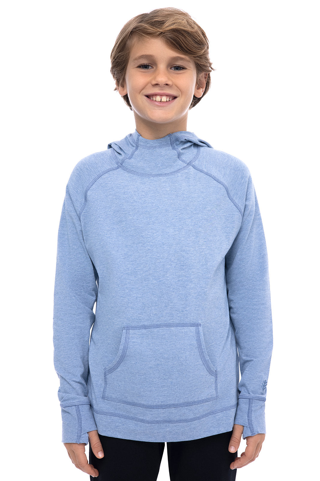 LumaLeo Kids Hoodie - Light Blue Heather | Soft & Comfortable Pullover for Boys & Girls | Perfect for School, Playdates & Outdoor Activities