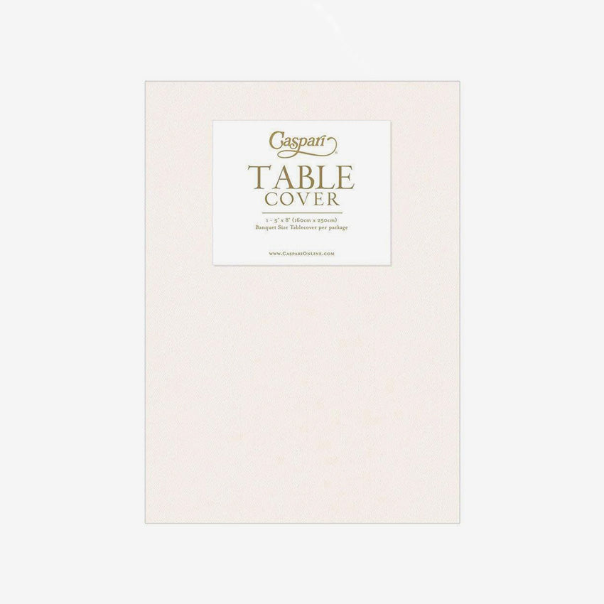 Caspari Premium Linen Solid Table Cover in Ivory - Elegant Dining Tablecloth for Weddings, Parties, and Home Decor