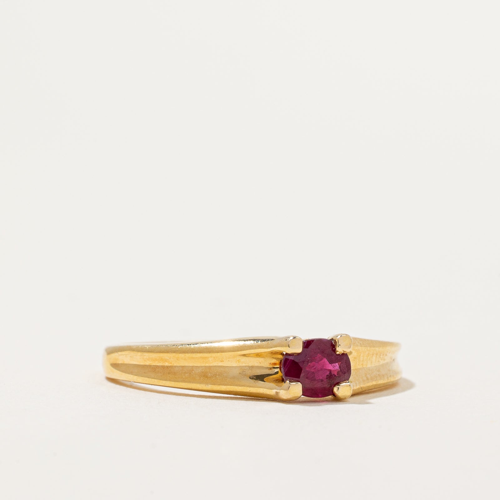Elegant Oval Cut East West Ruby Ring - 0.45ct Natural Ruby Gemstone - Size 8.75 - Perfect for Engagement, Anniversary & Special Occasion Gifts