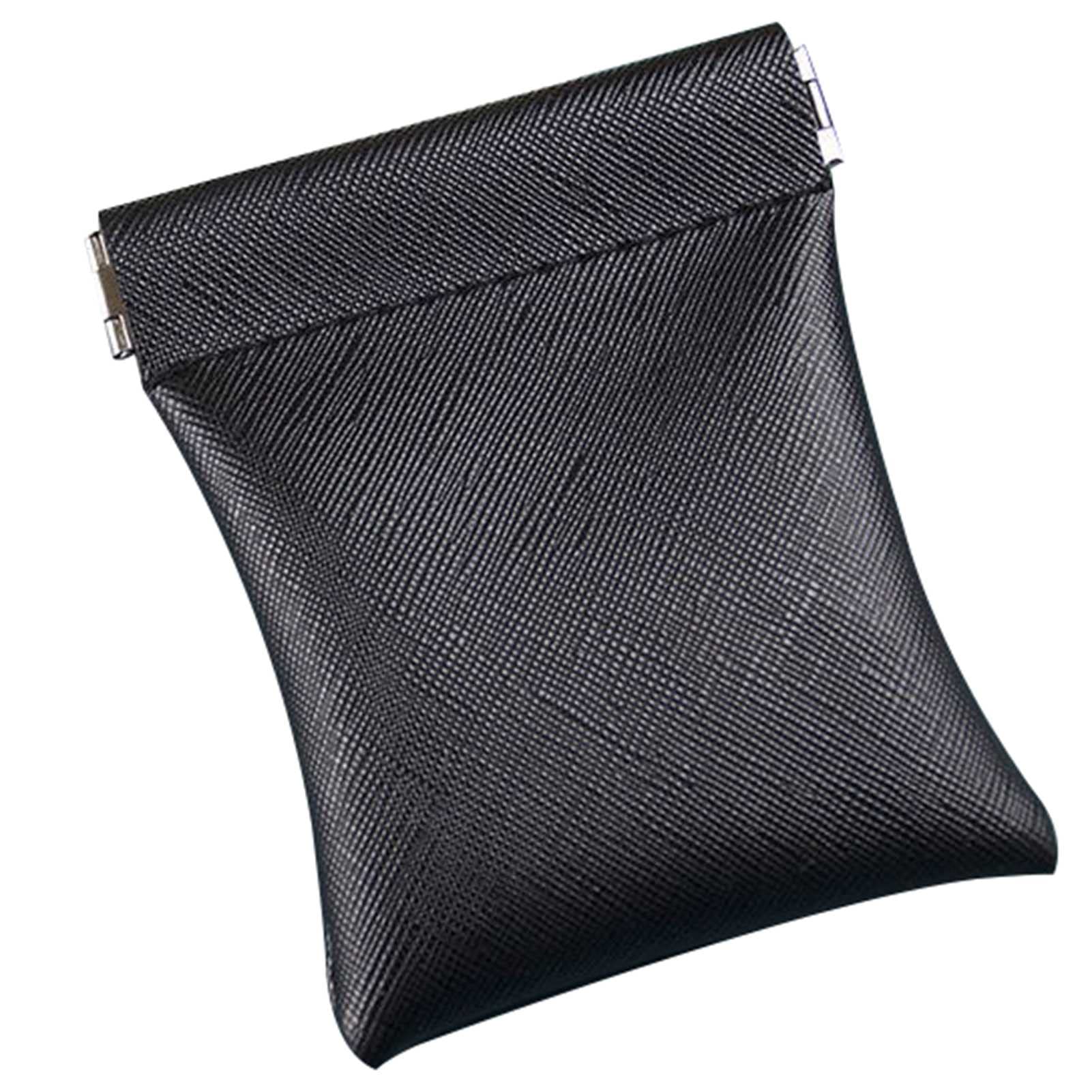 Bulaxxooo Lambskin Leather Cosmetic Bag - Portable Self-Closing Mini Makeup Pouch for Women | Travel Organizer, No Zipper Design | Perfect for Everyday Essentials & On-The-Go Touch Ups