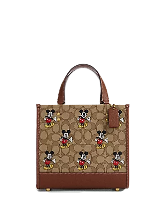 Coach Disney X Coach Dempsey Tote 22 - Signature Jacquard Handbag with Mickey Mouse Print | Stylish Designer Crossbody Bag for Women, Perfect for Work, Travel & Daily Use