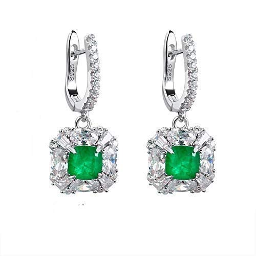 Luxury Emerald Inspired Earrings for Women - High Quality S925 Sterling Silver Jewelry, Perfect Anniversary Gift & Birthday Present for Her - Elegant Dangling Earrings for Parties, Weddings & Special Occasions