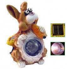 Solar Powered LED Bunny Garden Light - Outdoor Decorative Carrot Holder with 4 Bright LEDs for Yard, Lawn & Pathway Lighting | SW Closeout