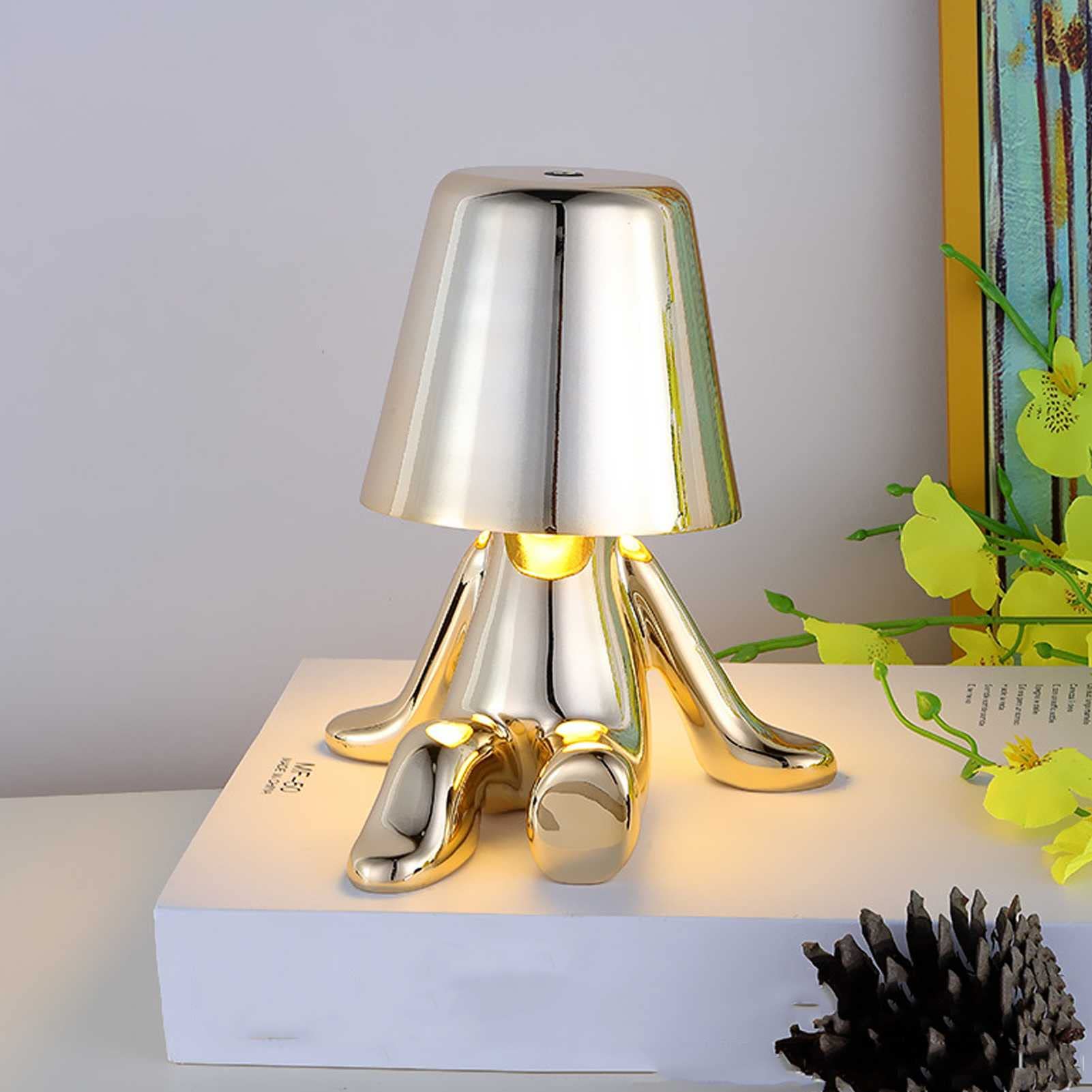 Xiaoki Touch Control Dimmable LED Desk Lamp with USB Charging Port - Golden Modern Bedside Lamp for Bedroom, Living Room & Office - Perfect for Reading, Working and Nightstand Lighting