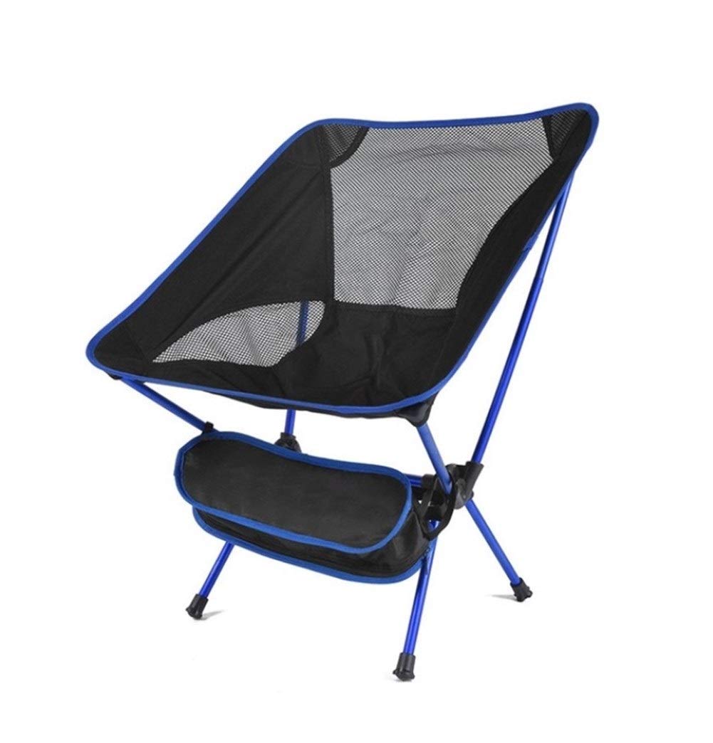 Ultralight Adjustable Folding Chair for Travel - Heavy Duty High Load Capacity Outdoor Camping, Beach, Hiking, Picnic & Fishing - Portable Compact Design (Blue) - Perfect for Backpacking, Tailgating, and Outdoor Adventures