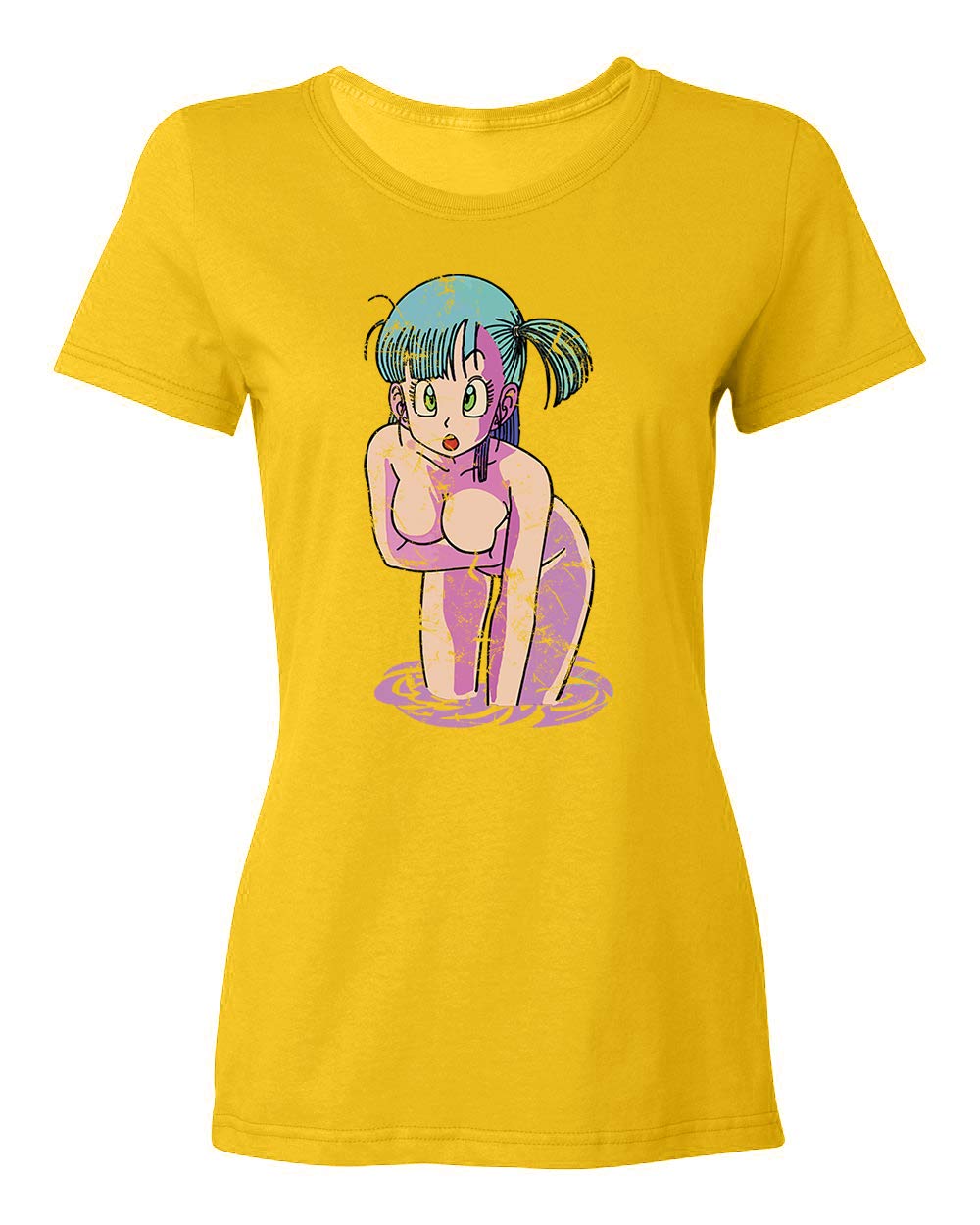 RIVEBELLA Anime Sexy Bulma Ladies Crewneck T-Shirt - Dragon Ball Z Cosplay & Casual Wear for Women - Perfect for Conventions, Anime Parties & Everyday Fashion