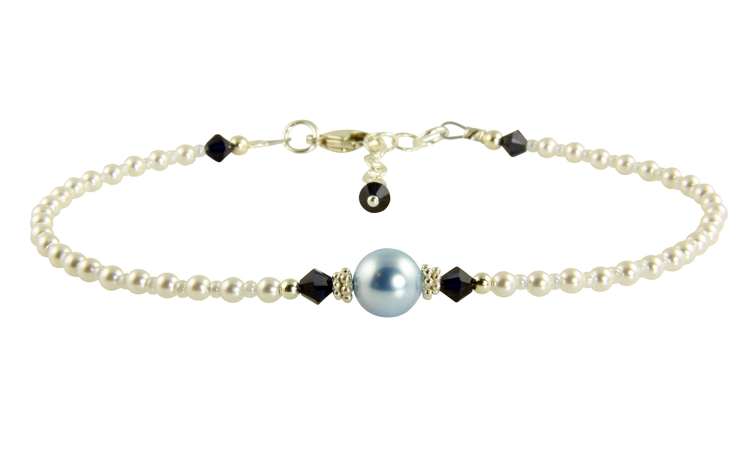 Cyanea Something Blue Wedding Sapphire Anklet – Elegant Bridal Jewelry for Wedding, Bridal Shower & Something Blue Tradition