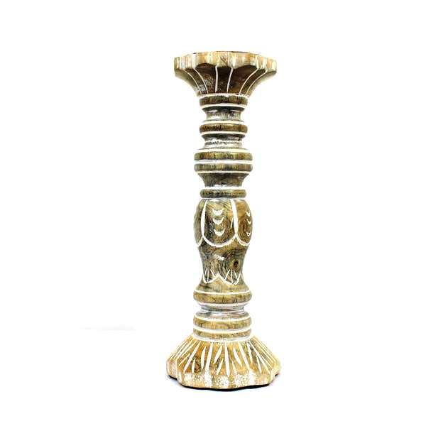 Handmade Mango Wood Candle Holder - Natural Wooden Candle Stand for Home Decor, Wedding Centerpiece, and Romantic Dinner Ambience