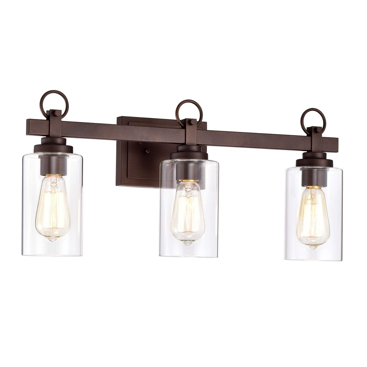 3-Light Oil Rubbed Bronze Bathroom Vanity Light Fixture - 23 Inch Wide Transitional Style (2S105-RB23BL3) - Perfect for Modern Bathrooms, Powder Rooms & Master Suites