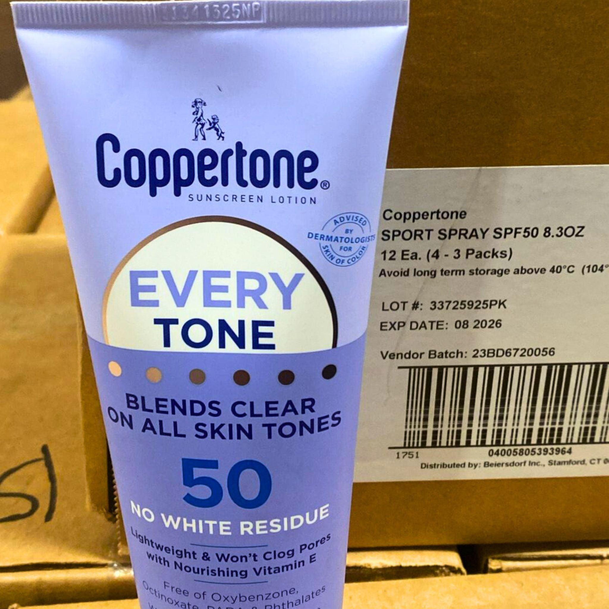 Coppertone SPF 50 Sunscreen Lotion - 65 Pack | Broad Spectrum UVA/UVB Protection | Water Resistant for 80 Minutes | Perfect for Beach, Pool & Outdoor Activities