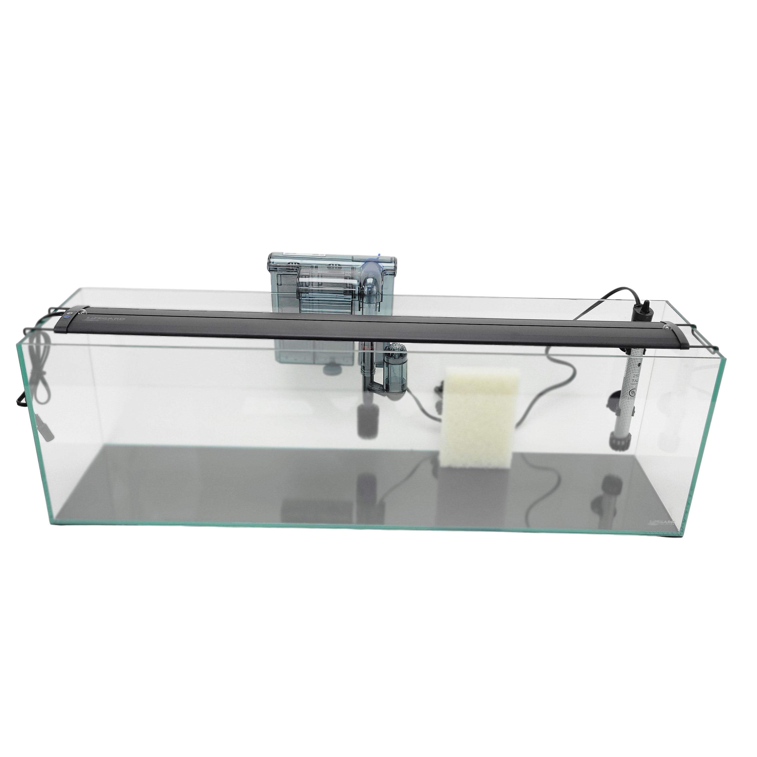 11 Gallon Clear Glass Bookshelf Aquarium Tank with LED Light - 5mm Thick (31.88