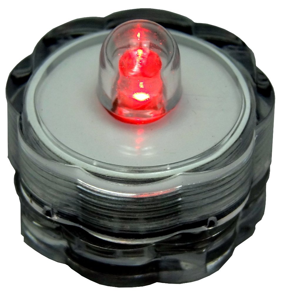 96 Pack Red Submersible Waterproof LED Tea Lights - Battery Operated Underwater Candles for Wedding Centerpieces, Pool Party Decor, Spa & Home Decoration