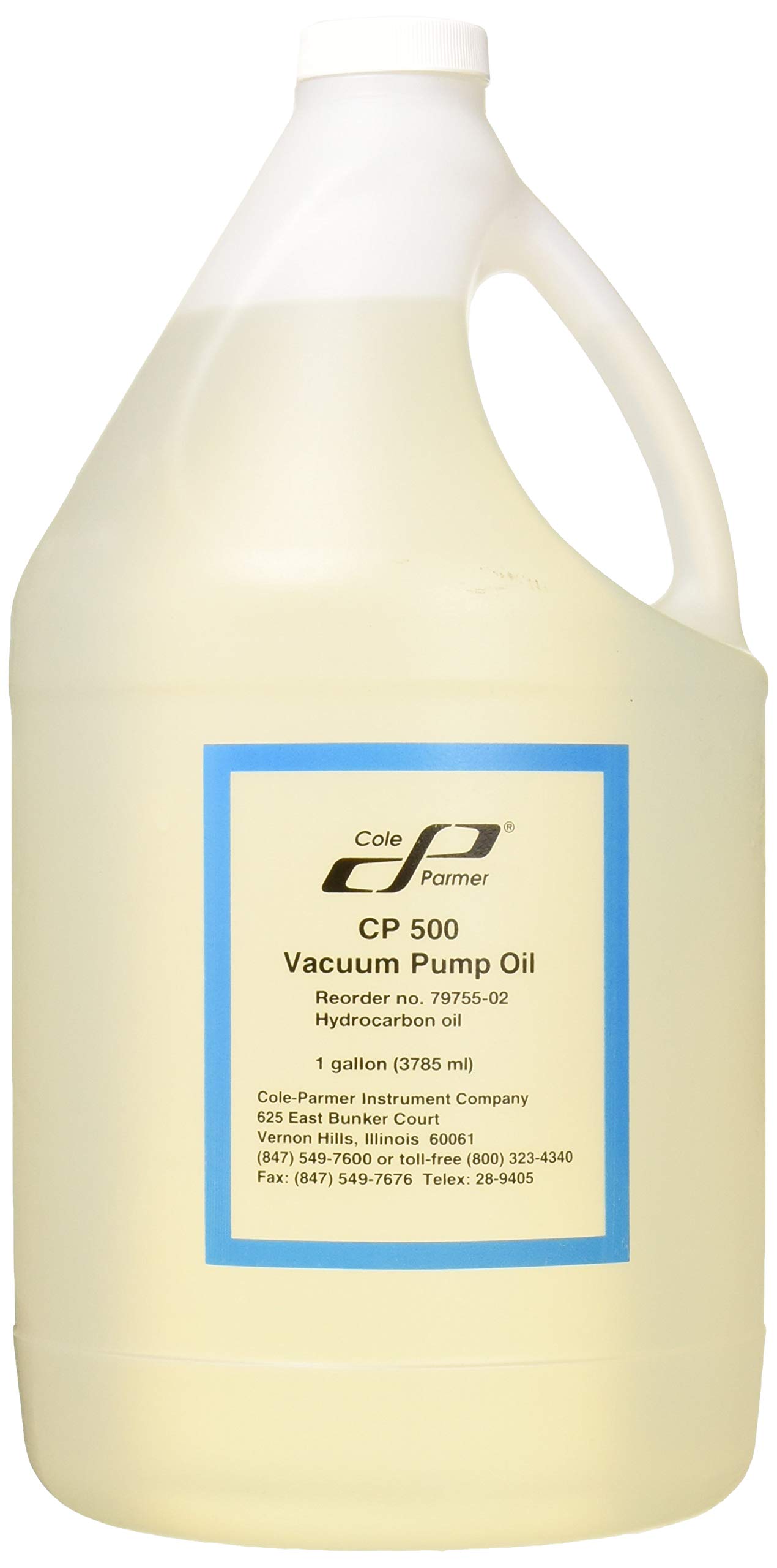 Cole-Parmer CP 500 High Performance Vacuum Pump Oil - 56 CST Viscosity, 1 Gallon for Laboratory & Industrial Equipment Maintenance
