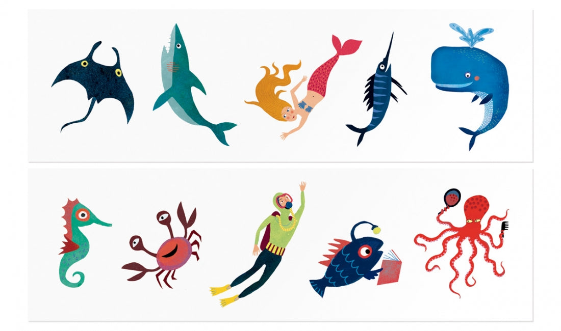 Londji Temporary Ocean Tattoos for Kids - Waterproof & Safe - Perfect for Beach, Pool & Summer Fun