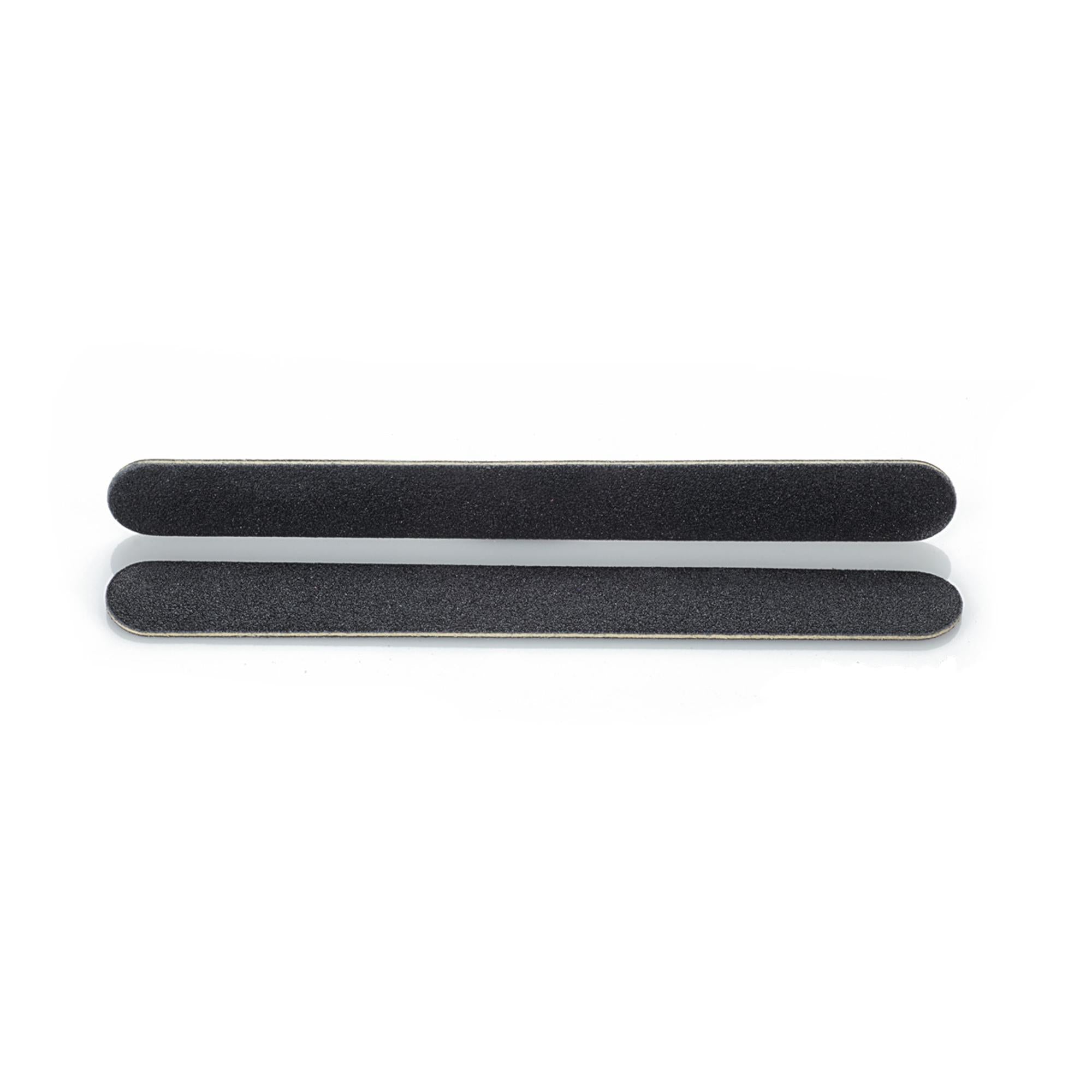 Premium Black Wood Nail File - 180/180 Grit Dual-Sided Nail Buffer - 7 Inch Professional Manicure Tool for Home, Salon & Travel Nail Care