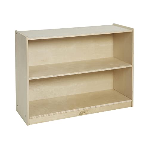 ECR4Kids Birch Wood 2-Shelf Storage Cabinet with Back - Natural Wood Bookcase for Kids Room, Toy Organizer & Bookshelf - Perfect for Nursery, Playroom, and Classroom Storage Solutions