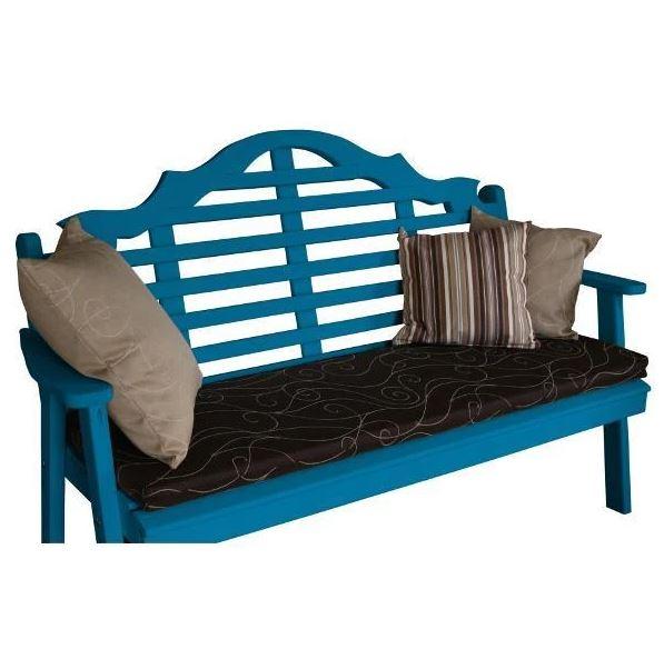 **A&L Furniture Yellow Pine Marlboro Garden Bench - Outdoor Patio Seating for Gardens, Parks, and Backyards**