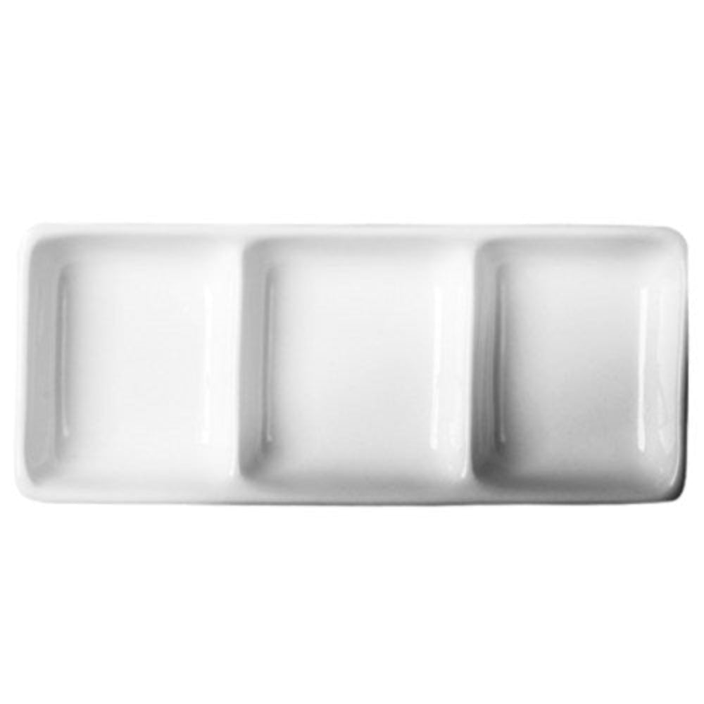 Cameo 7.5-Inch Divided Serving Dish - Set of 12 for Parties, Picnics & Food Presentation - Microwave & Dishwasher Safe