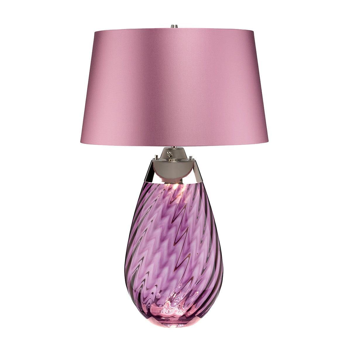 Elstead Lighting Lena 2-Light Large Plum Glass Table Lamp - Elegant Home Decor for Living Room, Bedroom & Office