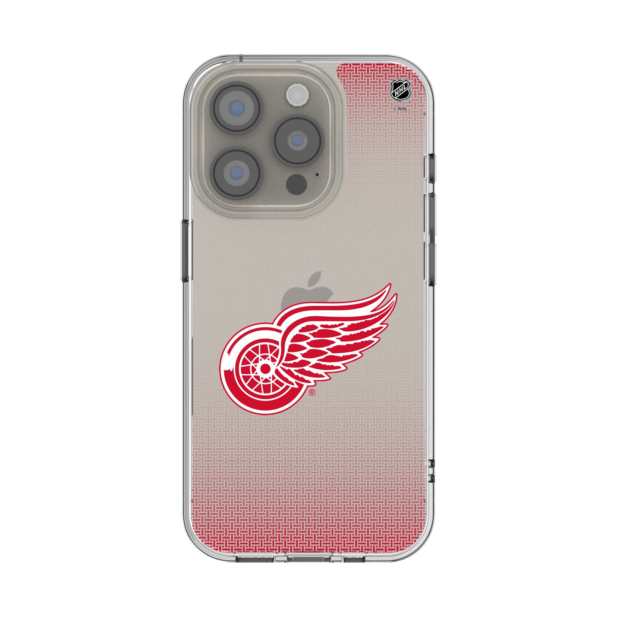 Detroit Red Wings Linen Clear Phone Case for Apple iPhone 13/14/15 Pro Max - Slim Protective Cover for Hockey Fans - Perfect for Game Day & Everyday Use