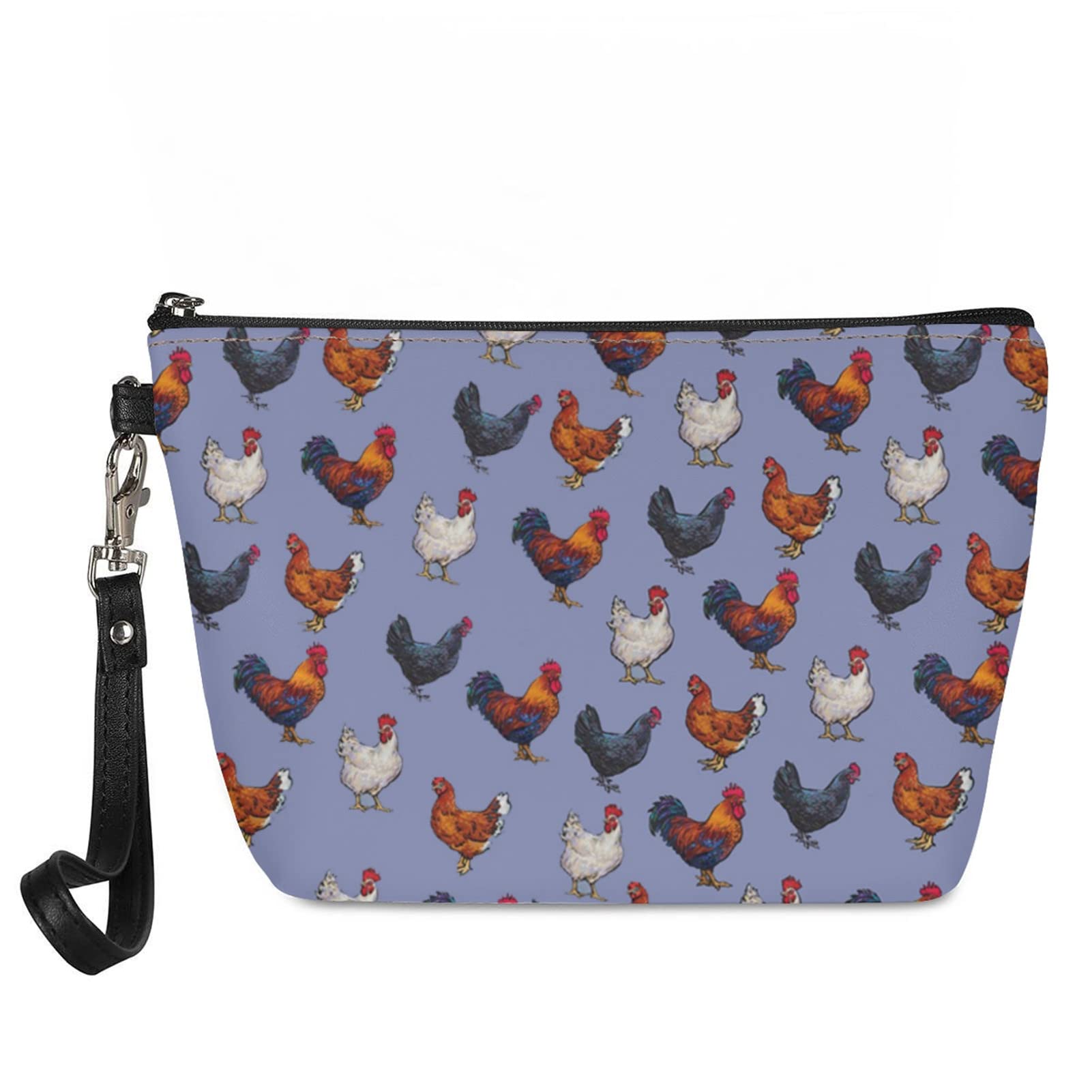 Suhoaziia Rooster Cosmetic Bag for Women - Multifunctional Makeup Pouch, Roomy Pencil Case & Toiletry Organizer - Perfect for Travel, School & Daily Essentials Storage