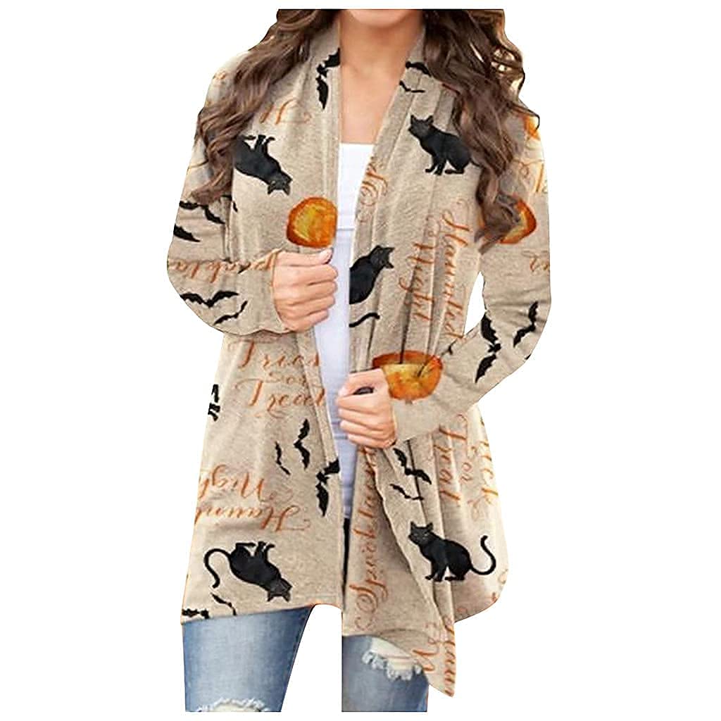Women's Christmas Cardigan Sweater - Open Front Lightweight Top with Snowflakes & Elk Pattern | Holiday Party, Casual Winter Wear, Gift for Her