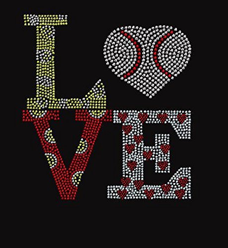 Sparkling Baseball Rhinestone Iron-On Transfer for DIY T-Shirts & Apparel - Perfect for Sports Fans & Team Spirit Events