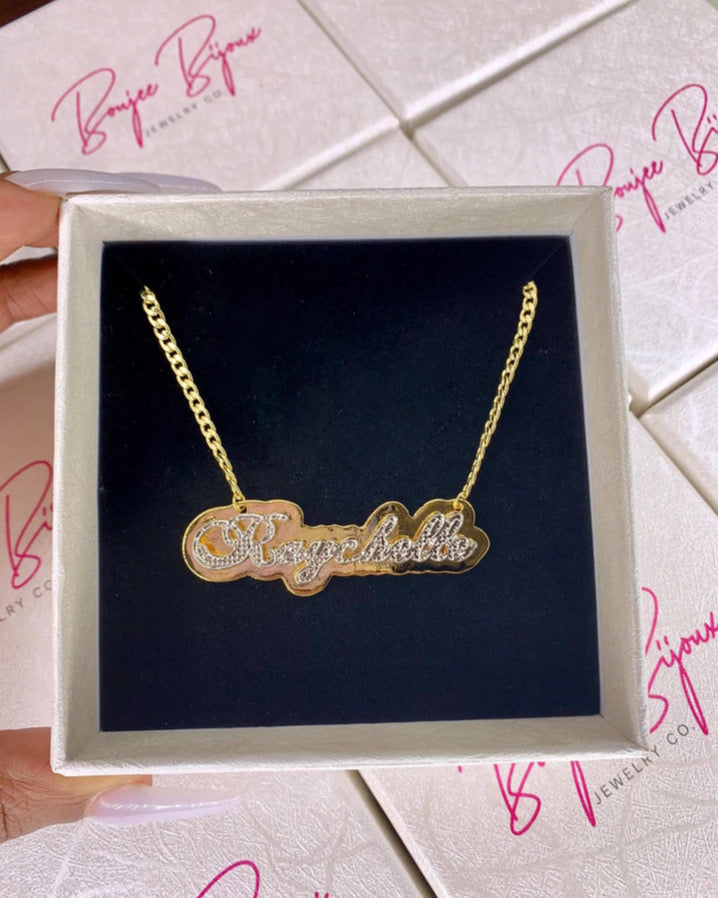 Personalized Two-Tone Nameplate - Custom Engraved Metal Sign for Home, Office & Gifts | Perfect for Doors, Desks & Wall Decor