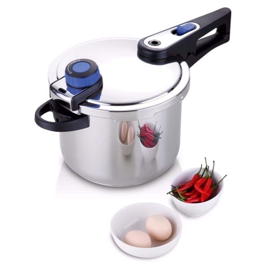 Premium 6L Aluminum Pressure Cooker - Fast & Safe Cooking, Silver | Ideal for Home Kitchens, Camping & Emergency Preparedness